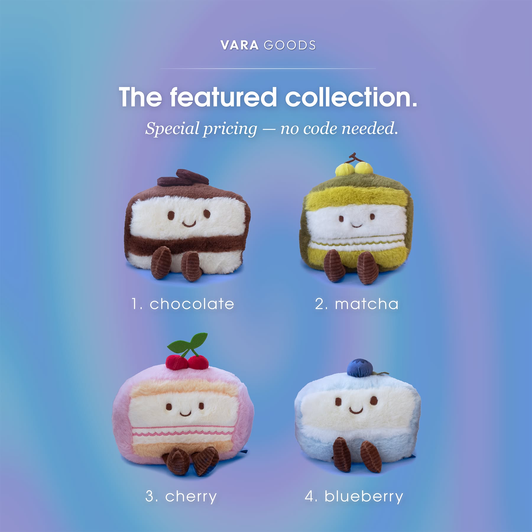 Cake Slice Plush Set — Featured Collection (4-Piece)