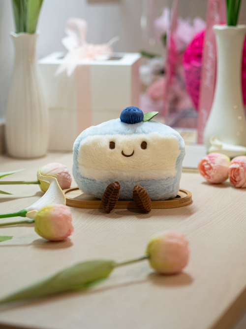Blueberry Cake Slice Plush - 6 Inch
