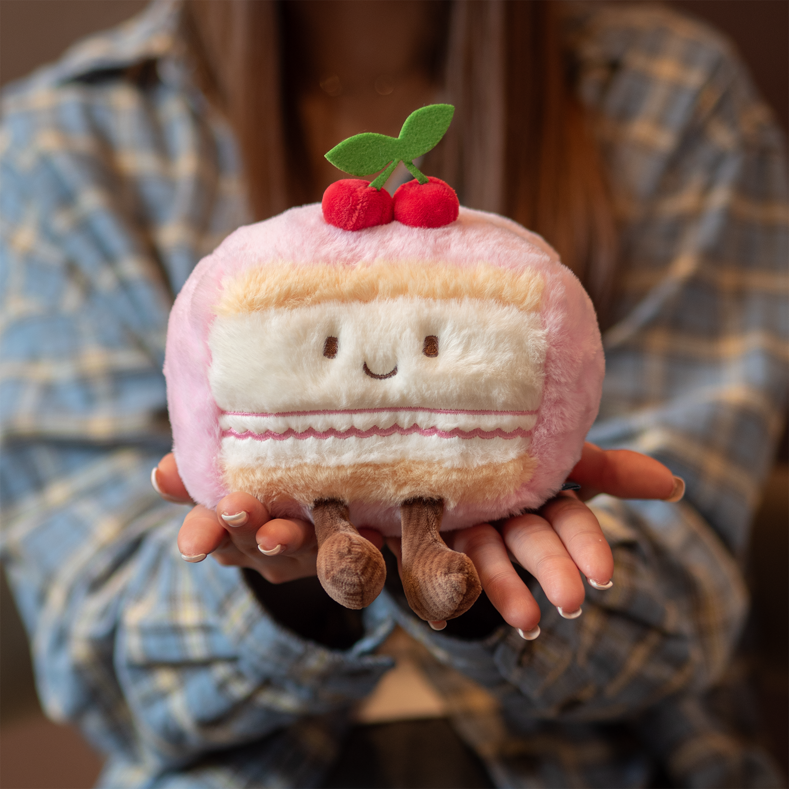 Cherry Cake Slice Plush - 6 Inch